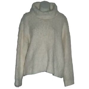 Catherine Malandrino Sweater Fuzzy Turtleneck Old Money Quiet Luxury 90's Vibe L